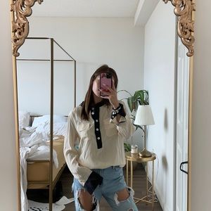 Black and White Real Silk J.CREW Blouse ♡